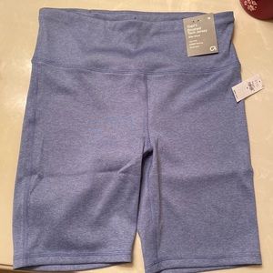 High Rise Blue Biker Shorts